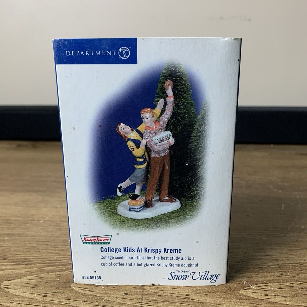Department 56 Snow Village College Kids at Krispy Kreme #55153 Retired Boxed